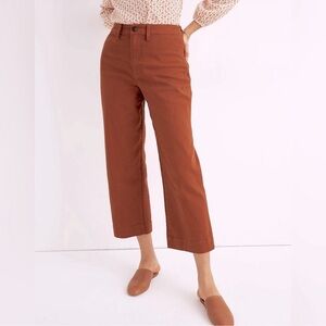 Madewell Petite Curvy Slim Emmett Wide-Leg Crop Pants in Warm Nutmeg Size 28